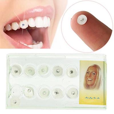 10 Teile/schachtel 2mm Shiny Imitation Kristall Oral Dental Zähne Zahn Schmuck Ornament