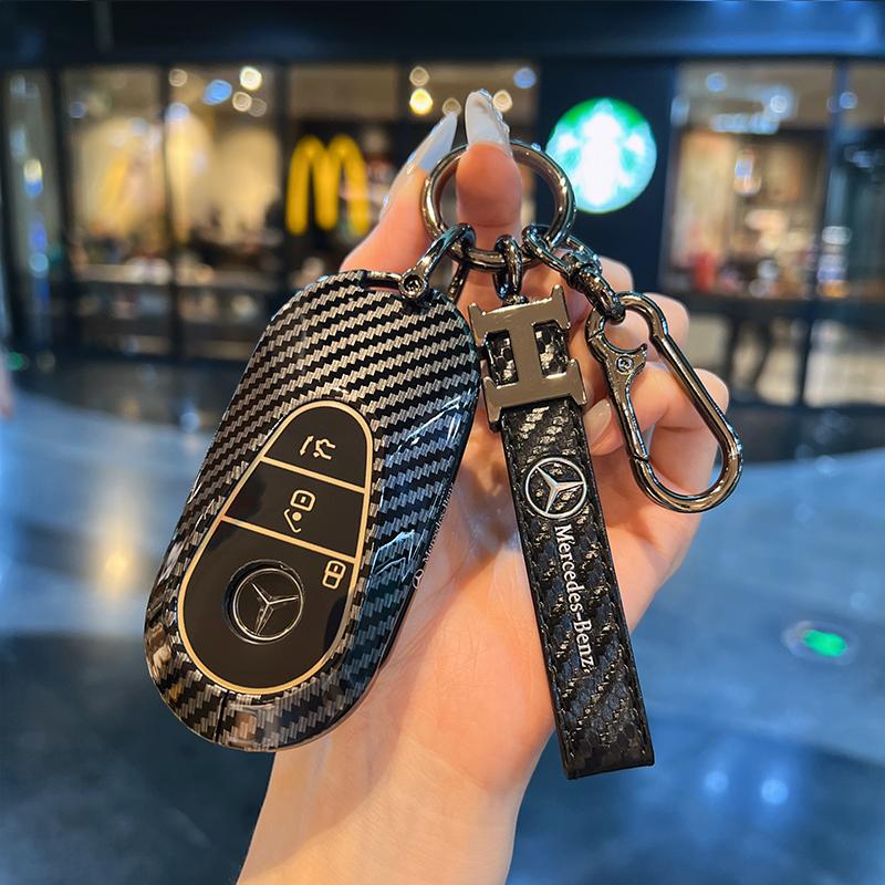 Carbon Fiber Car Key Case Cover Shell for Mercedes Benz A B C E Class GLS GLA GLK GLC CLS CLA AMG W204 W205 W212 W463 W176 ZS4