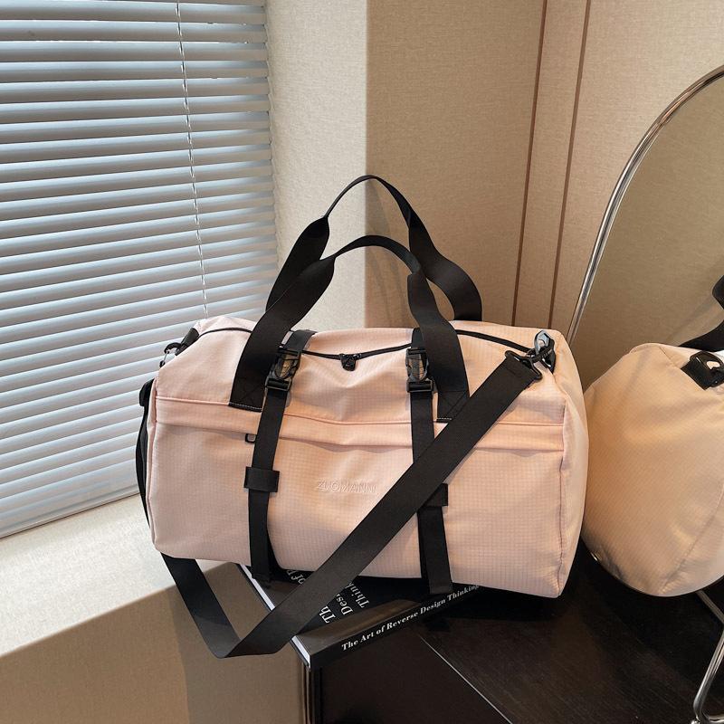 Large Capacity Sports Fitness Bag Separation Shoes Bags Shoulder Bag Plaid Storage Travel Bag