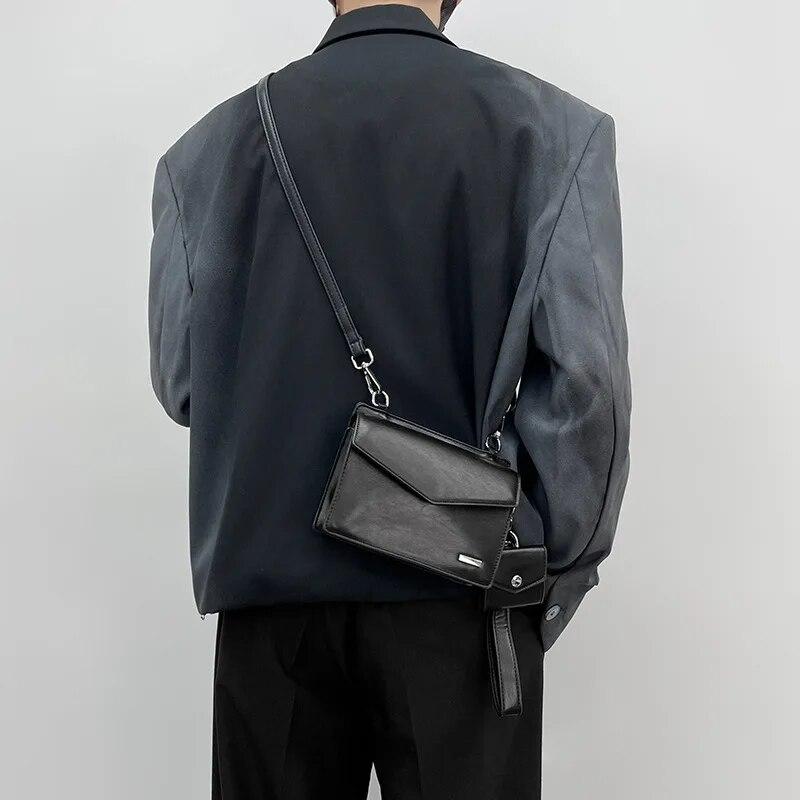Malá čtvercová taška přes rameno pro muže, crossbody taška, luxusní cestovní taška, nikový design, japonský styl, moderní