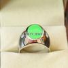 Anello da Uomo in Argento Sterling 925 con Pietra Preziosa di Giada Taglio Ovale #B141 JL375671575784