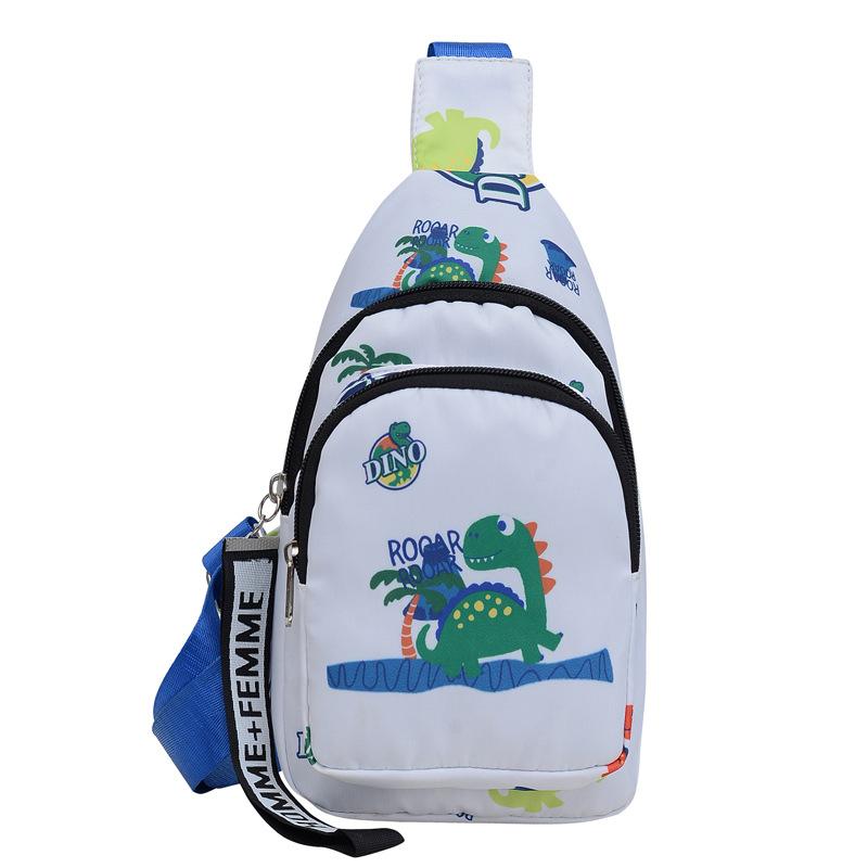 Autumn and Winter New Children's Bags Cute Dinosaur Printed Baby Shoulder Boys Canvas Satchel Children's Breast Bag