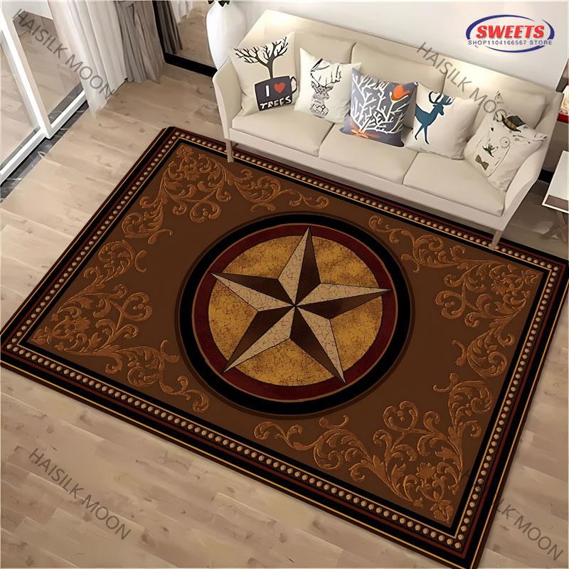 1PC Personalized Vintage Pentagram Pattern Carpet Living Room Bedroom Sofa Large Area Decorative Mat Kids Play Non-slip Rug Gift