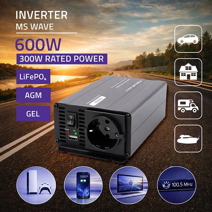 MSWave voltage converter 12V to 230V 300W 600W
