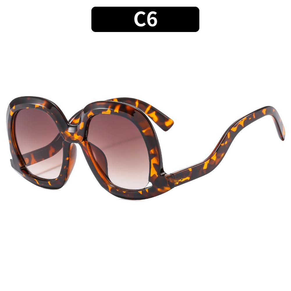 New Women Large Frame Oval Sunglasses Fashion Anti Glare UV400 Protection Retro Outdoor Shading Eyewear