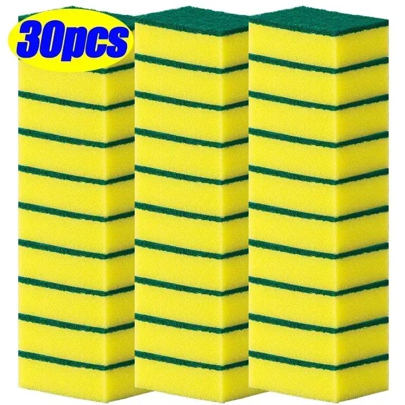 5/50PC Dishwashing Sponge Reusable Kitchen Cleaning Scouring Pad Washable Scrub Sponge Eco Non-Scratch for Washing Dishes Sponge