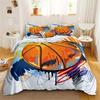 Basketball Duvet Cover for Kids Bedding Set with Zipper and Pillowcases 75*50, Soft Microfiber Single Bedding Set Duvet Cover