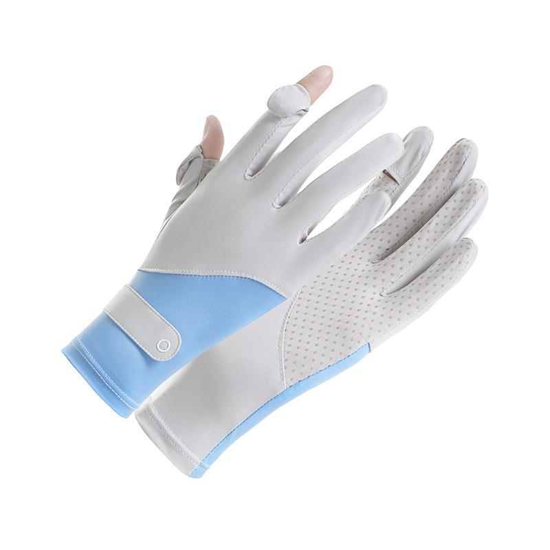 Women’s Ice Silk Summer Gloves, Stretchy UV Protection Gloves, Lightweight Breathable Thin Gloves for Outdoor Cycling Driving Activities
