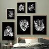 1pc Black White Anatomy Skeleton Poster Paper Print Home Bedroom Entrance Bar Cafe Art Painting Decoration