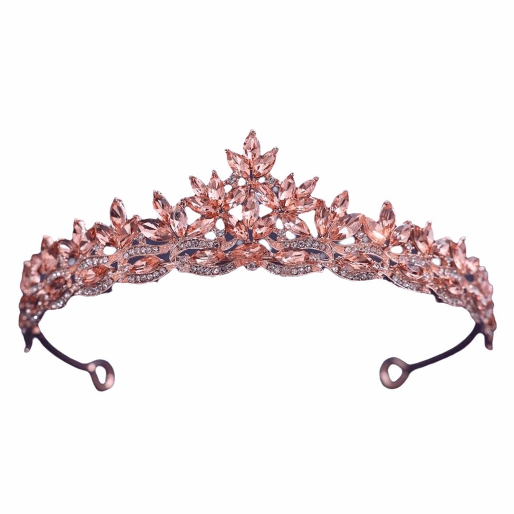 Rhinestone Queen Princess Crown Alloy Bridal Headwear Vintage Crystal Tiaras Dress Party