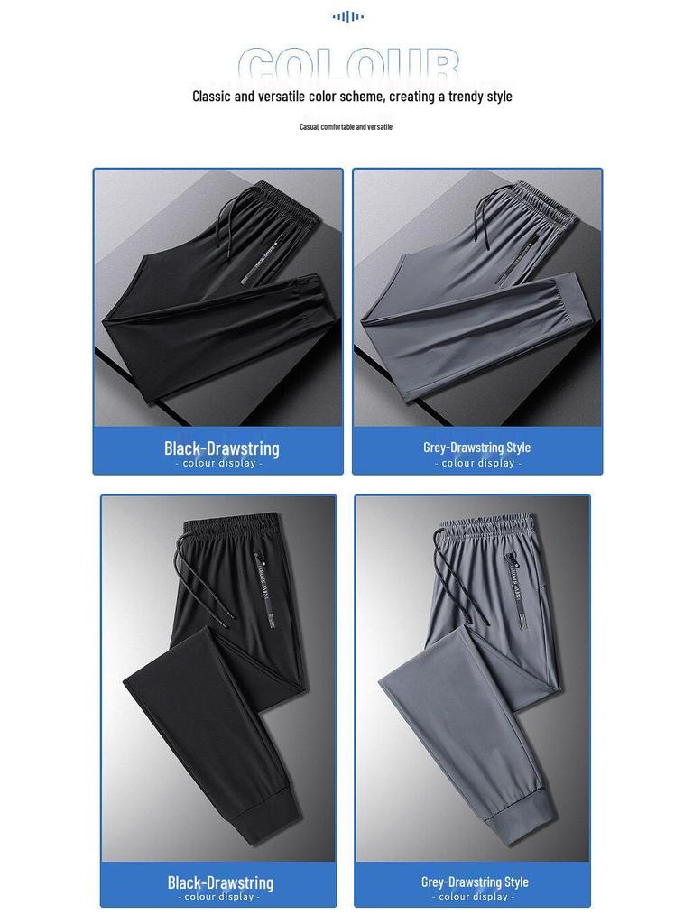 Herren Übergröße Schnelltrocknende Eisseide Sporthose - Leicht Sommer Casual