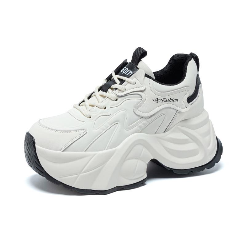 

2026 Spring Women s Wedge Sneakers: Thick Sole, Hidden Heel for a Petite Look, Fashionable & Casual 35 чёрный