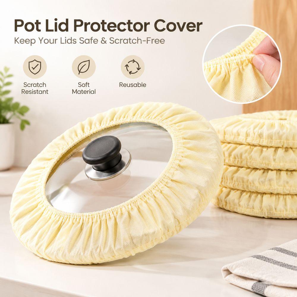 Elastic Edge Pot Lid Protective Cover Anti Scratch Cookware Lid Guard Home Cooking