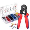 Crimping Pliers Ferrule Crimping Adjustable Ratchet Square Ferrule Terminal Ferrule Crimping Tool with 1200 Electrical Repair Specialist Tool Set,