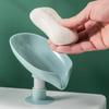 Leaf Shape Soap Box Drain Soap Holder Box Bathroom Shower Soap Holder Sponge Storage Tray Creative Sucker Water-free Storage Box
