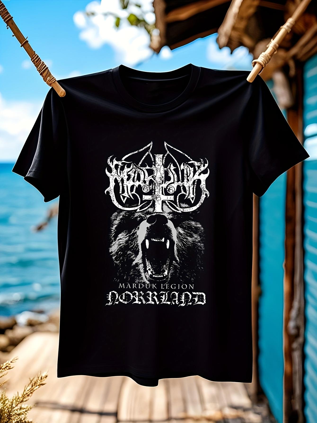 Heavy Metal Graphic Tshirt Marduk Band Tee with Gothic Wo... XL