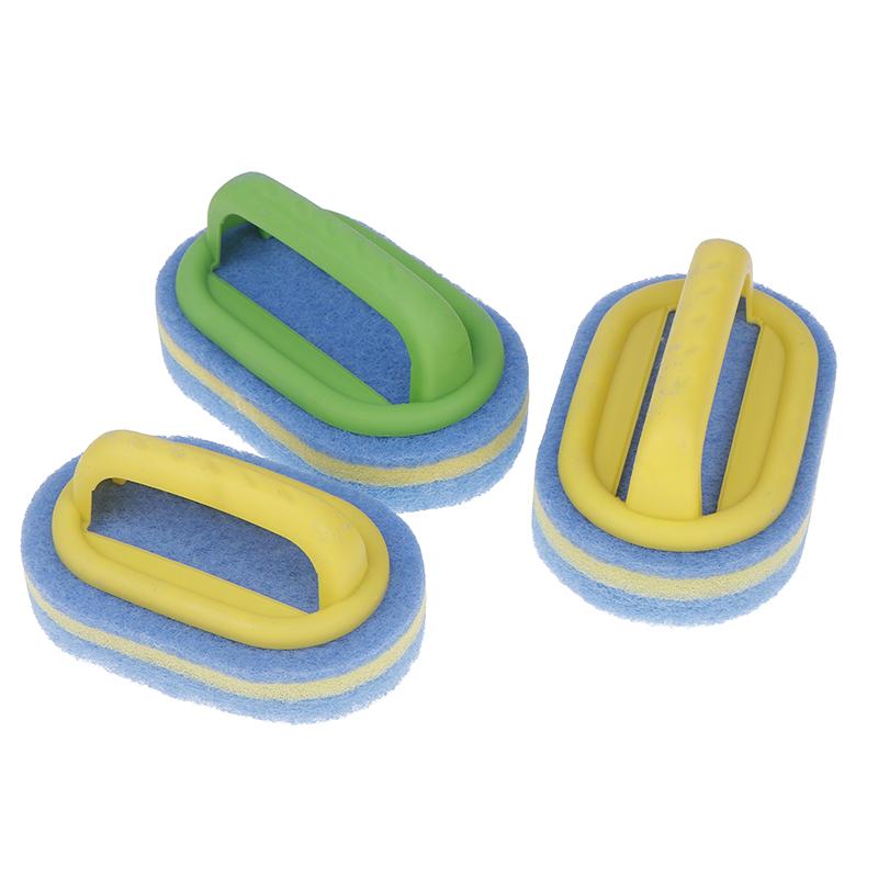 Kitchen Bathroom Toilet Cleaning Magic Sponge Glass Wall Cleaning Bath Brush Handle Sponge Ceramic Window Slot Clean Brush
