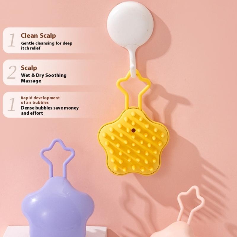 Wet and Dry Shampoo Brush Bath Shower Brush Silicone Head Scalp Massage Comb Hair Washing Comb for Men and Women