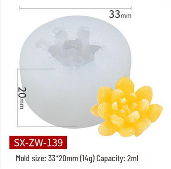 Mi Song Succulent Candle & Soap Silicone Mold for DIY Aromatherapy & Epoxy Crafts