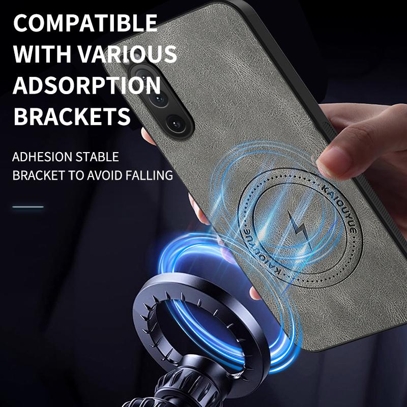 Per Sony Xperia 5 III/5 II/5 IV/Xperia 5III Custodia Semplice Elegante Magnetica di Aspirazione Lusso Pelle Amica della Pelle Anti-caduta Copertura