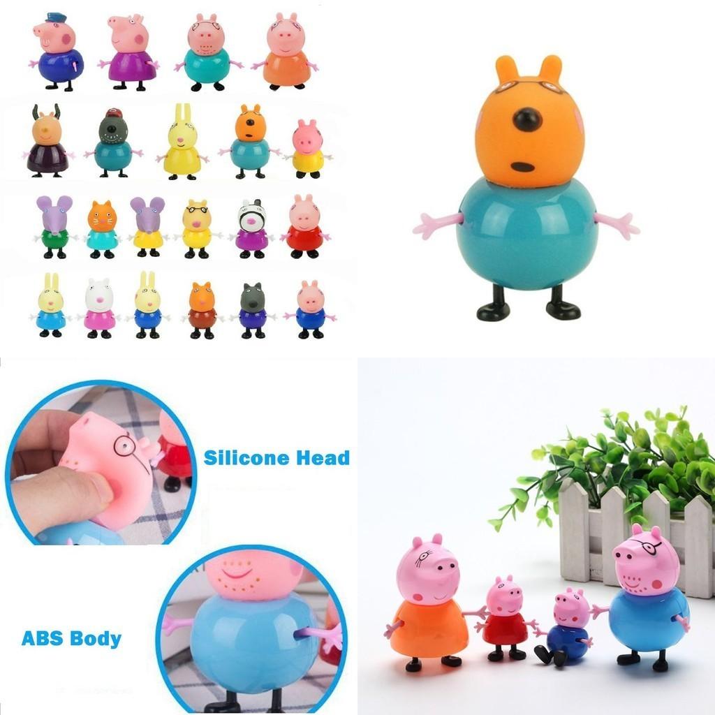 Bunte umweltfreundliche Peppa Pig Familie Freunde Actionfiguren für Kinder 25-teiliges Set