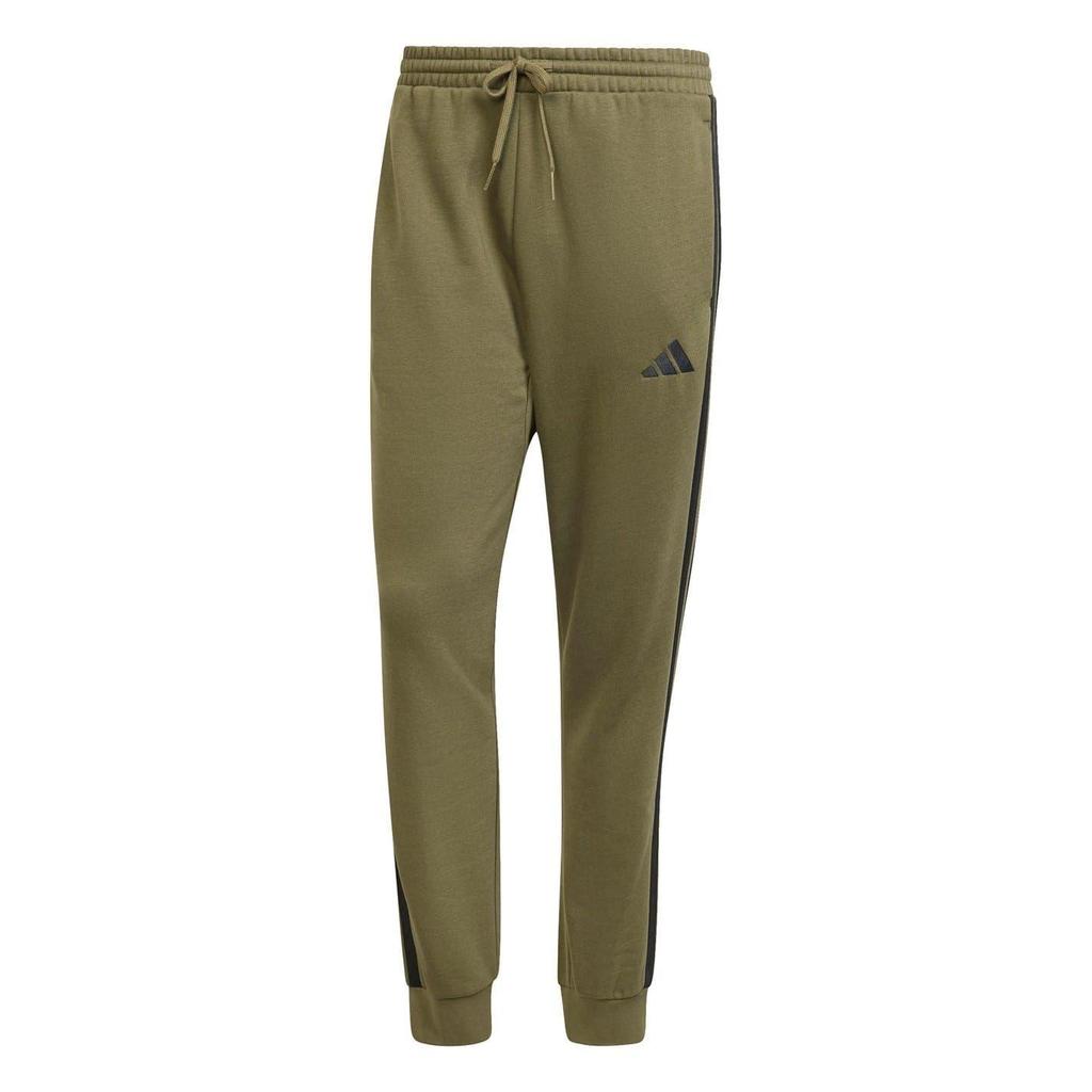 Adidas Mens Essentials Fleece 3 Stripes Tapered Leg Jogging Bottoms