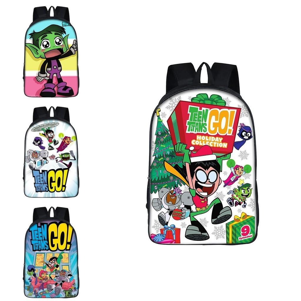 Teen Titans Go Kids Cartoon Backpack With Large Capacity And Smooth Zipper