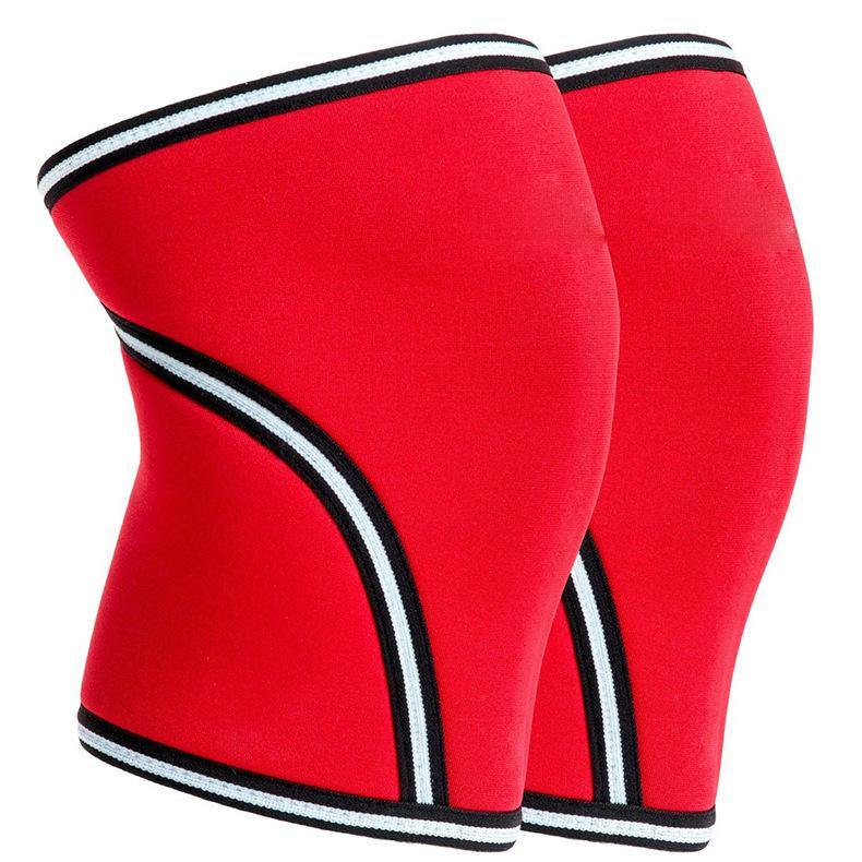2026 Custom 7mm Nylon & Cotton Gym Sports Weightlifting Powerlifting Knee Pads Compression Sleeves Adjustable Strap