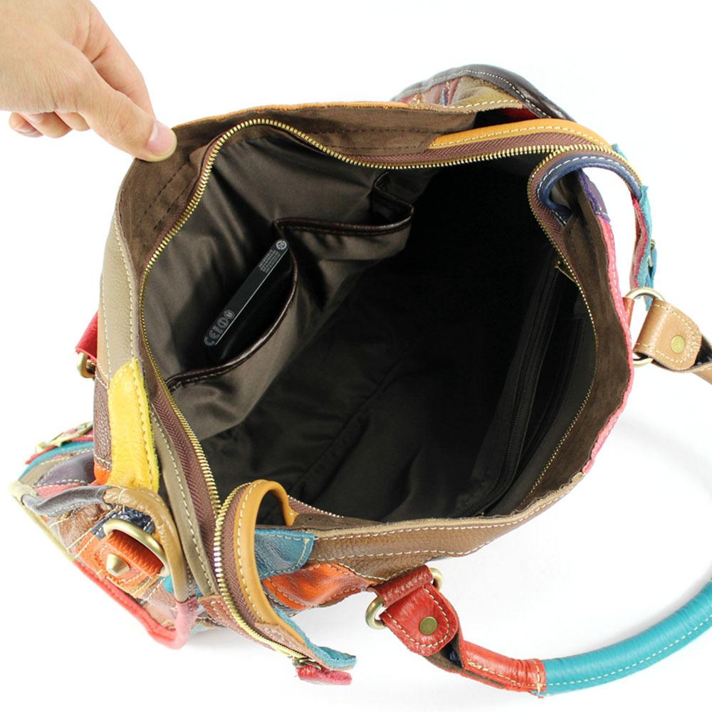 Stilvolle Damentasche aus Unterleder, Handtasche, farbiges Rindsleder, Rauten-Spleißen, Schultertasche, Umhängetasche, lässig, große Tasche