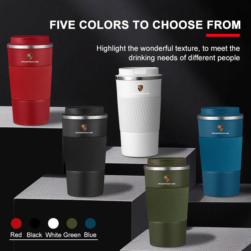 1Pcs Car Vacuum Flasks Coffee Cup Travel Portable Insulated Bottles For Porsche Cayenne Panamera Macan Boxster 911 928 944 918 917