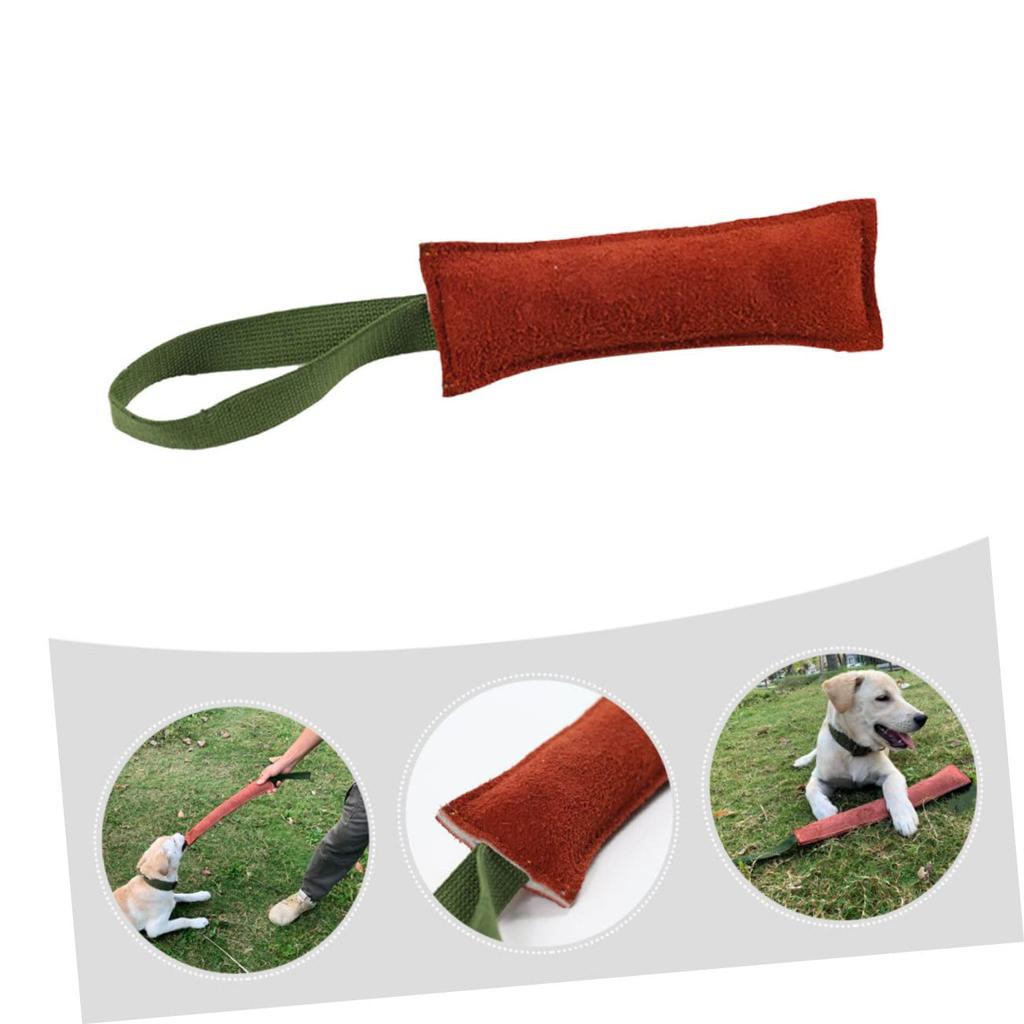 SAFIGLE Dog Bite Stick for Dog Training Hunting Outdoor Pet Difficult Dog Tug Chew Toy for Cowhide Bite-Resistant Puppies, Toy, Stick, Leather,