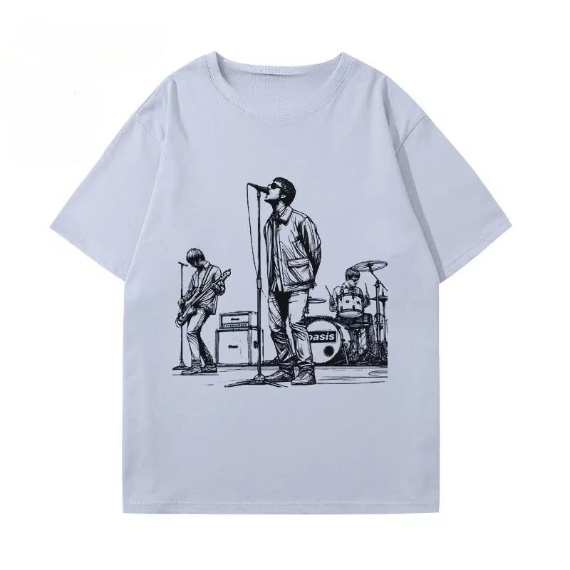 

Oasis Band Album T-Shirt Men s and Women s Summer American Vintage British Rock Graffiti Short Sleeve Clothes Casual Top Popular 4XL