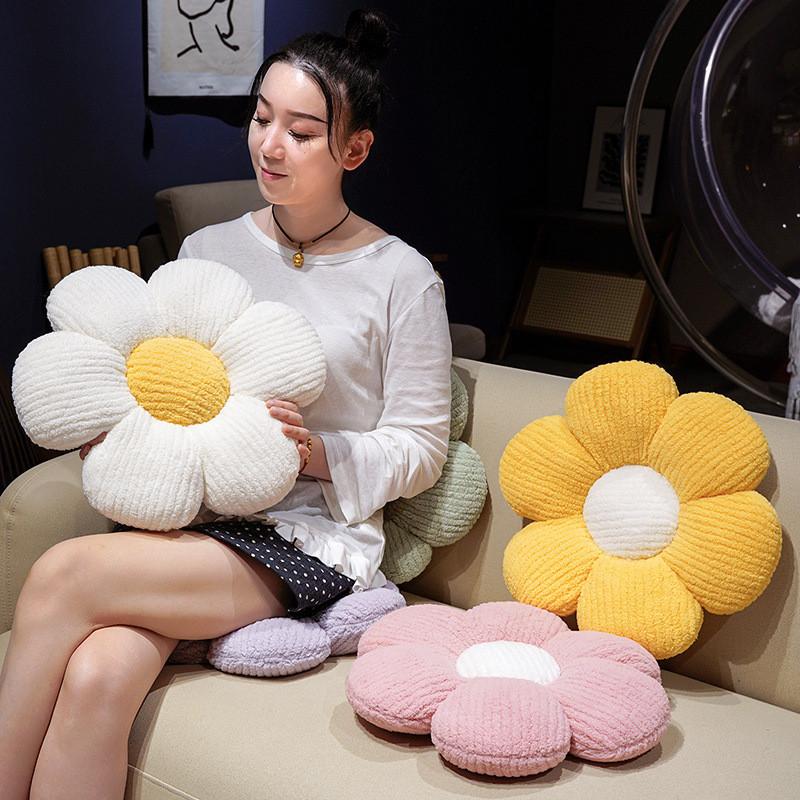 Flower Seat Cushion For Bedroom Home Office Plush Short Pile Pp Cotton Decor