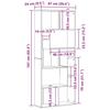 Bookshelf Black Oak Look 67 x 24 x 161 cm Engineered Wood
