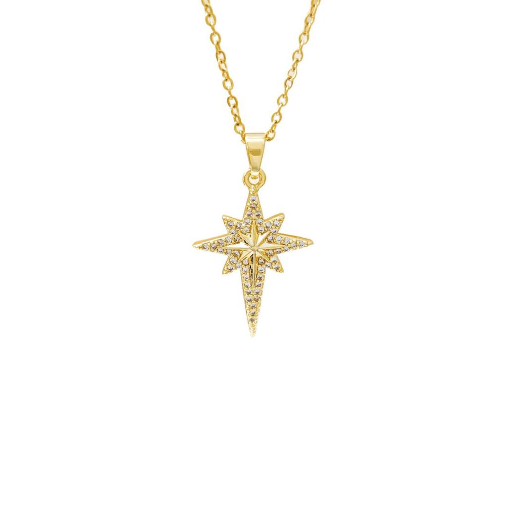 Eight-Point Star Diamond Necklace: Trendy, Versatile, Light-Luxury Women's Accessory