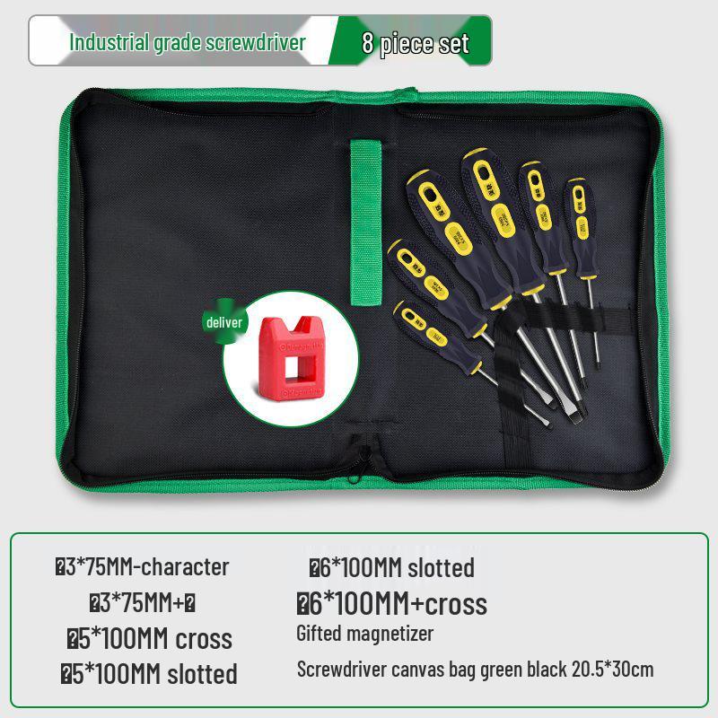 Industrial Grade Magnetic Phillips and Slotted Screwdriver Set - Super Hard, Compact Collection
