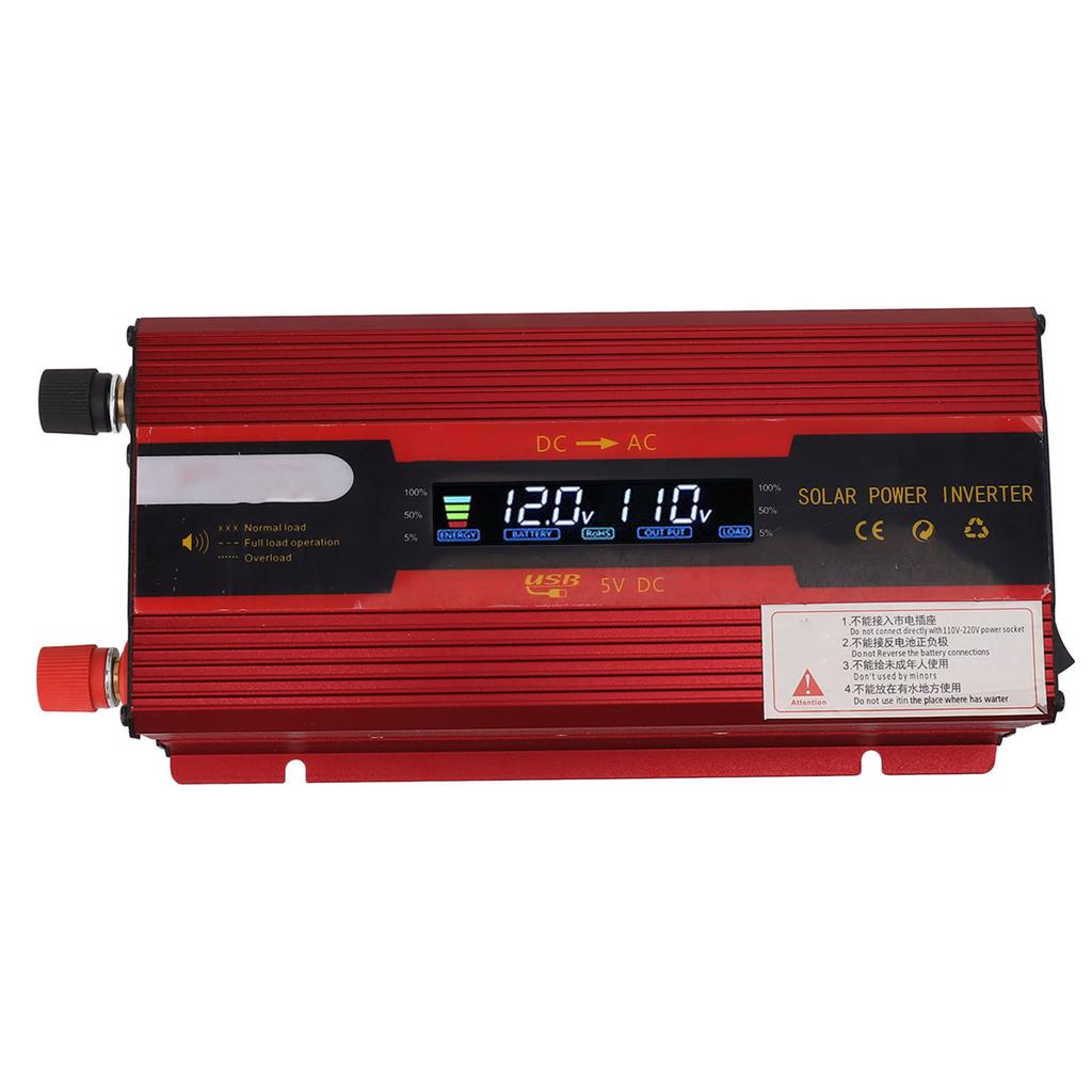 Car Inverter Red LCD Display Multifunctional Protection 4000w 12v 24v to Inverter for Vehicles