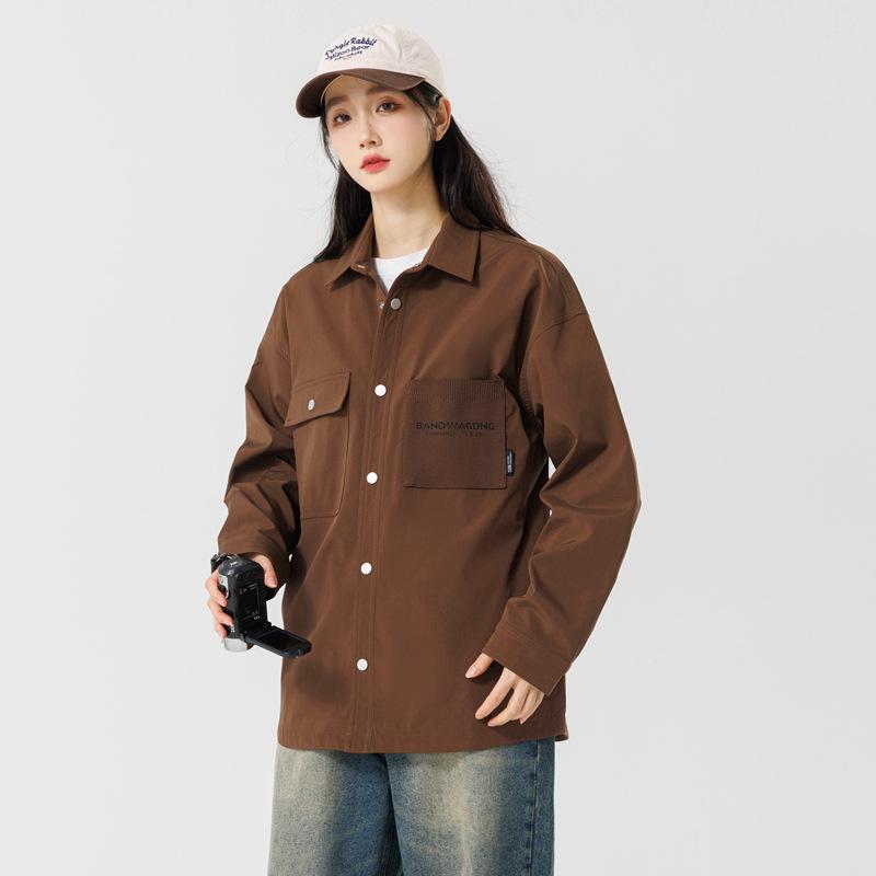 Coat Couple Loose Long Sleeve Casual Versatile Solid Color High Street New Trend Jacket