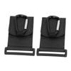 2pcs Black Baby Stroller Hook Multipurpose Hands Free Leather Stroller Hook Bracket Carabiner