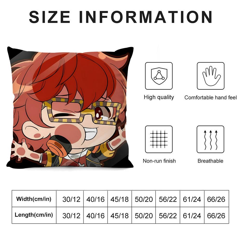 M-Mystic Messenger 707 Pillow Case 3D Print Polyester Fiber 45*45 cm Home Sofa Throw Pillow Cover Decoration Festival Gift