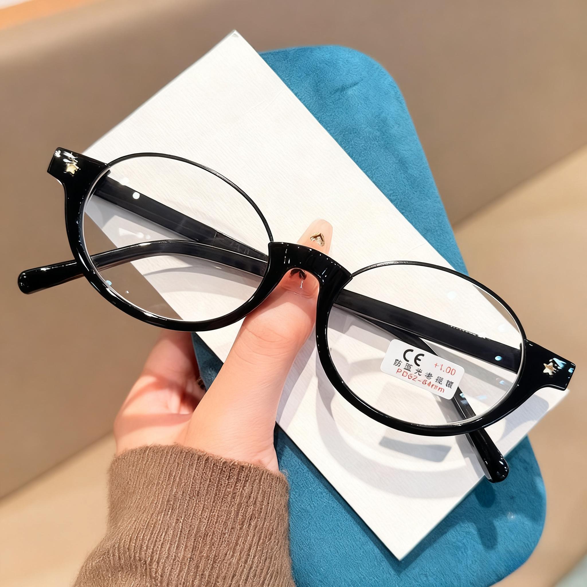 

Retro Personalized Hd Inverted Half Frame Women S Reading Glasses Ultra Light Neutral High Quality Anti Blue Light Glasses +4.0