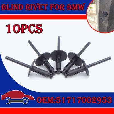 Attaches à Rivets aveugles Pop 10X pour BMW 7 700 8 Isetta M1, passage de roue de pare-chocs, protection contre les éclaboussures, couvercle de pare-chocs, couverture de seuil de porte, jupes latérales