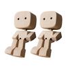 1/2/3Pcs Shaking Wooden Man Figurine Handmade Shaking Feet Wooden Doll Car Dashboard Desktop Decoration Ornament