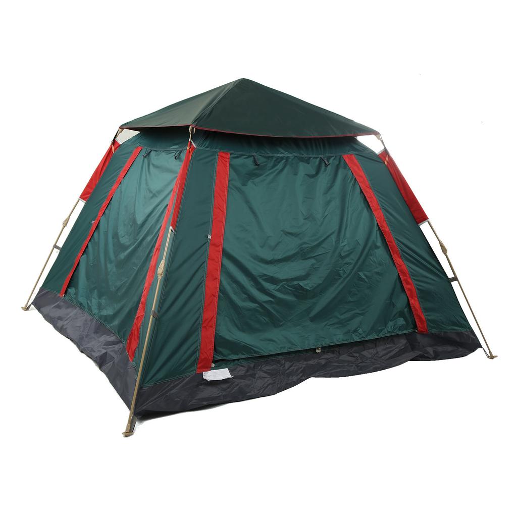Camping Tent with Vinyl Coating 3 To 4 Person Waterproof Automatic Double Layer Family Tent for