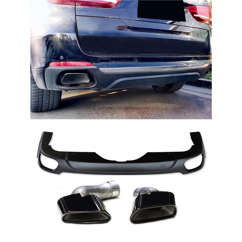 BMW X5 F15 (2014-2018) Tailpipe Upgrade: Round to Square Rear Bumper Exhaust Conversion Kit