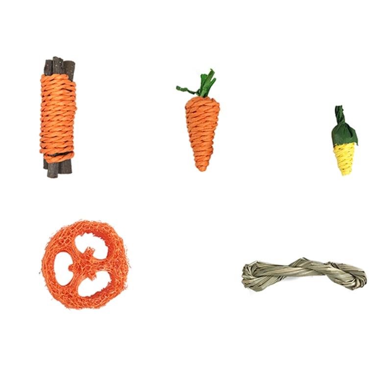 9 Stück Kaninchen Kauspielzeug Hamster Spielzeug für Meerschweinchen Kaninchen Eichhörnchen Rennmäuse Aktivitätsspielzeug Zubehör Geschenk für Haustier
