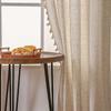Solid Color Linen Plus Fringe Curtains Living Room Bedroom Balcony Semi-Blind Curtains, French Rustic Style Curtains