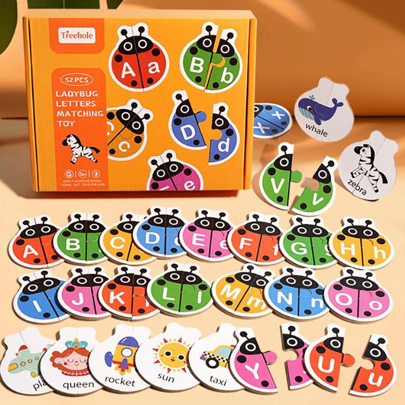Wooden Montessori Educational Toys Children Alphabet Letter Learning Matching Game Preschool Table Game