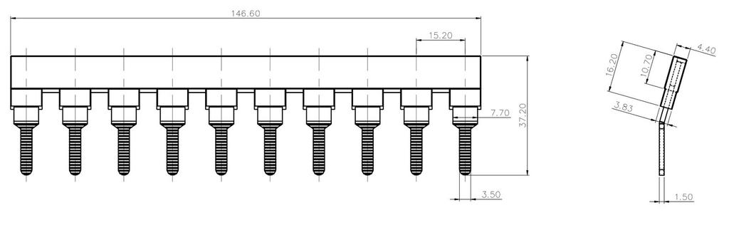 10-Way Plug-in Comb Bridge For Pc35 Eb10 Busbars