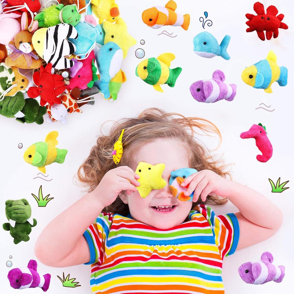 Sumind 42 Pcs Mini Stuffed Animals Toys Set Small Plush Keychain Decorations for Teacher Student Award, Carnival Prizes, Goodie Bags Filler,